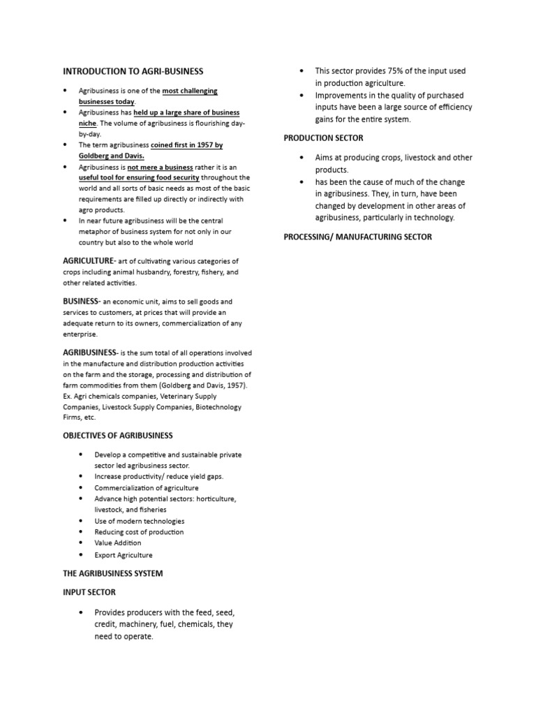 Introduction to Agribusiness Essentials | PDF | Agriculture | Agribusiness