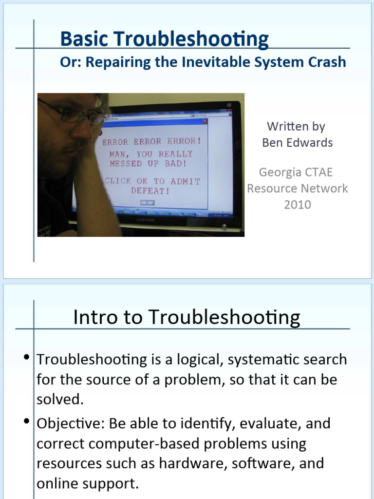 6 Basic Troubleshooting for Computers | PDF | Troubleshooting ...