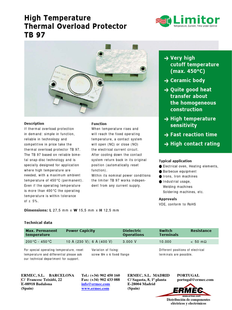 Zanussi ZN Limitor ToC Thermoschalter - Original Ersatzteil