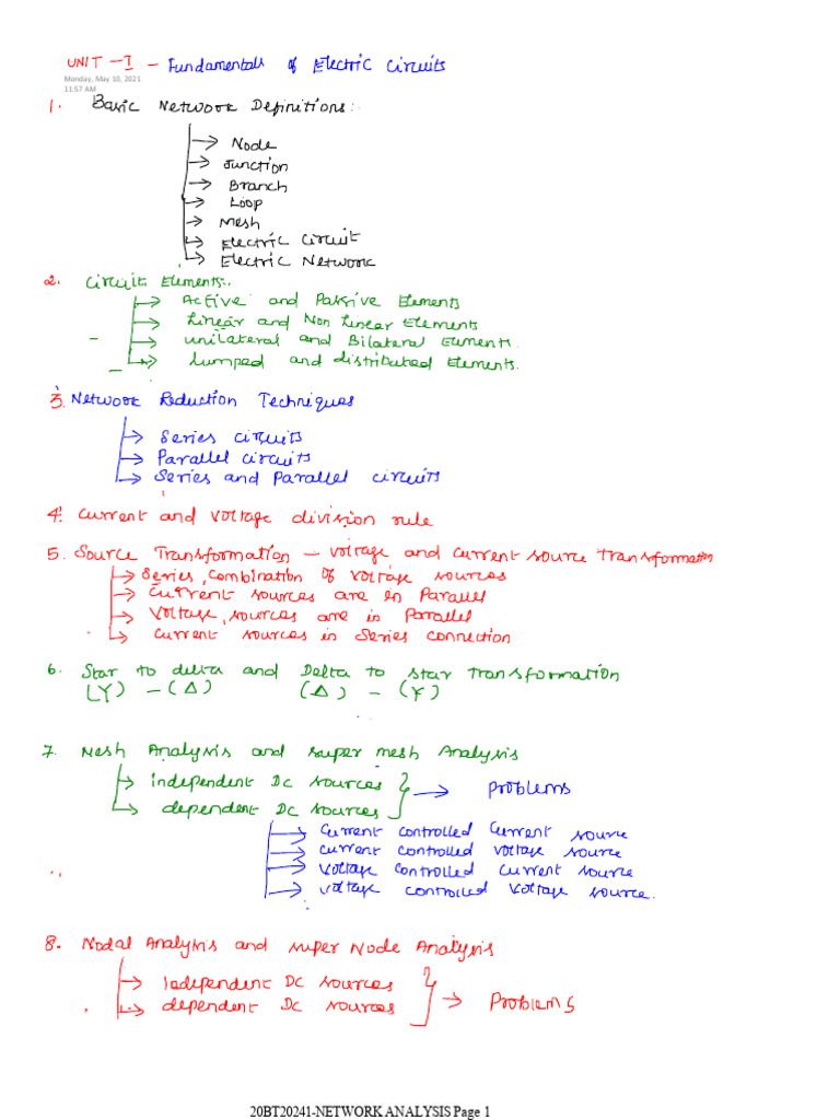 Network Analysis Techniques Overview | PDF | Electrical Network ...
