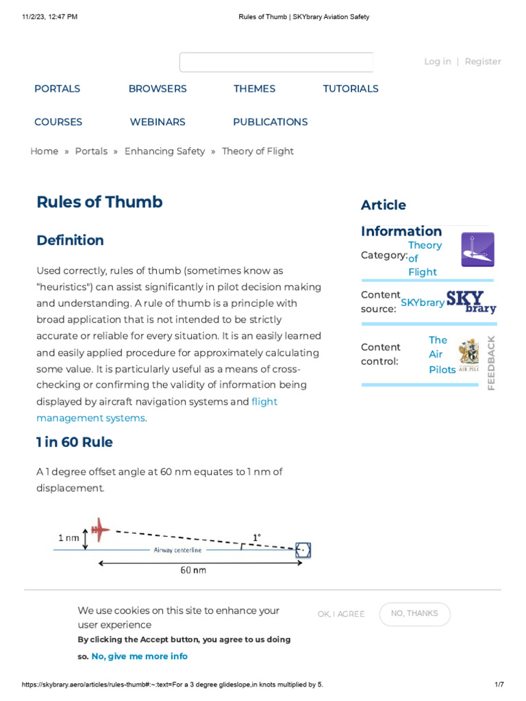 0 Rules of Thumb _ SKYbrary Aviation Safety PDF Aviation Safety Aviation