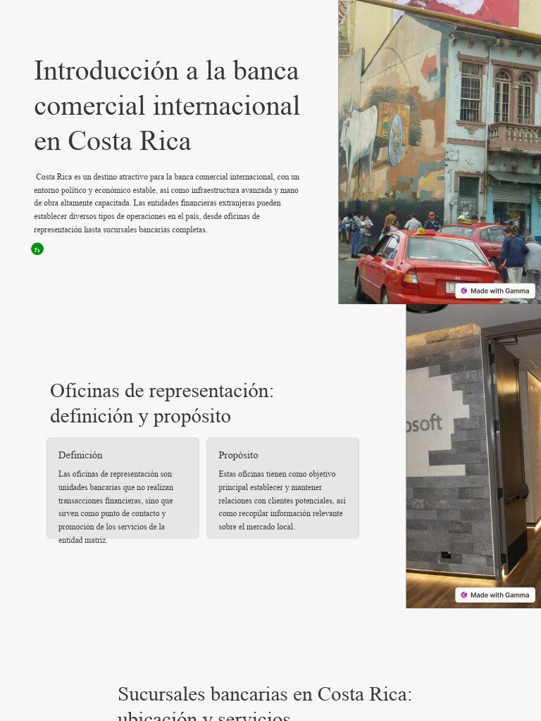 Introduccion A La Banca Comercial Internacional en Costa Rica