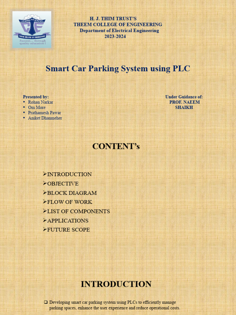 Smart Car Parking System Using PLC | PDF | Programmable Logic ...