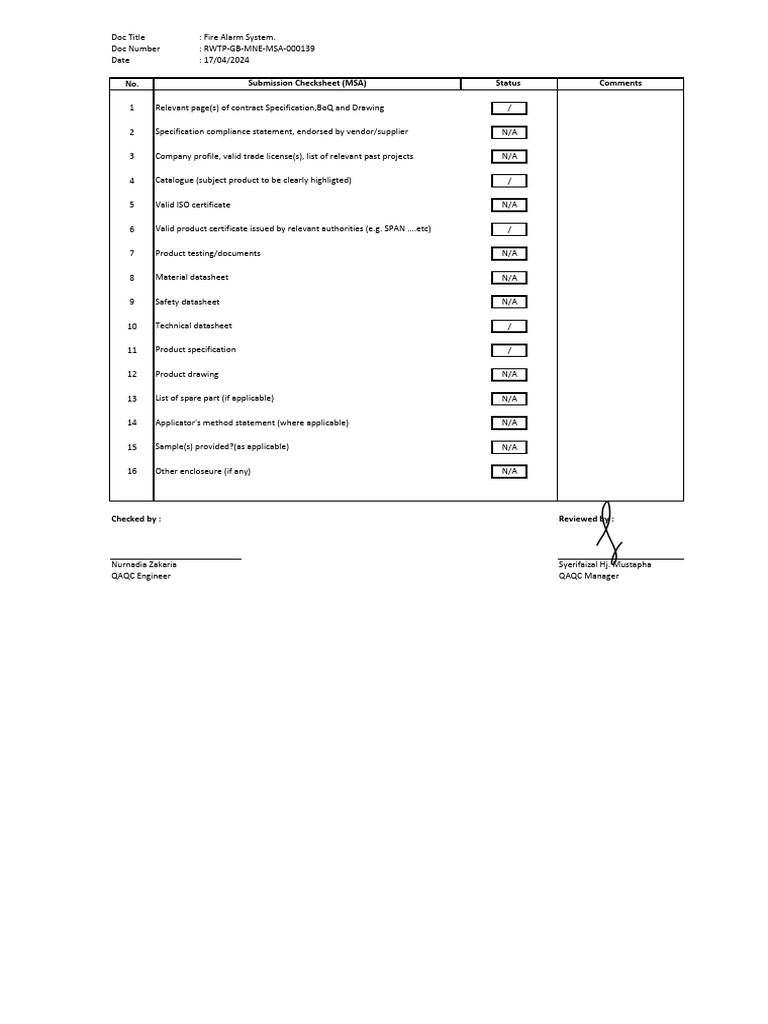 Fire Alarm System Submission for Approval | PDF
