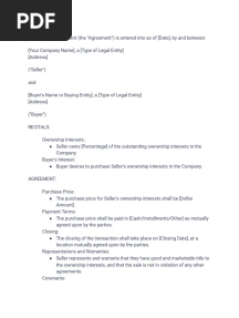 Buyout Agreement Template