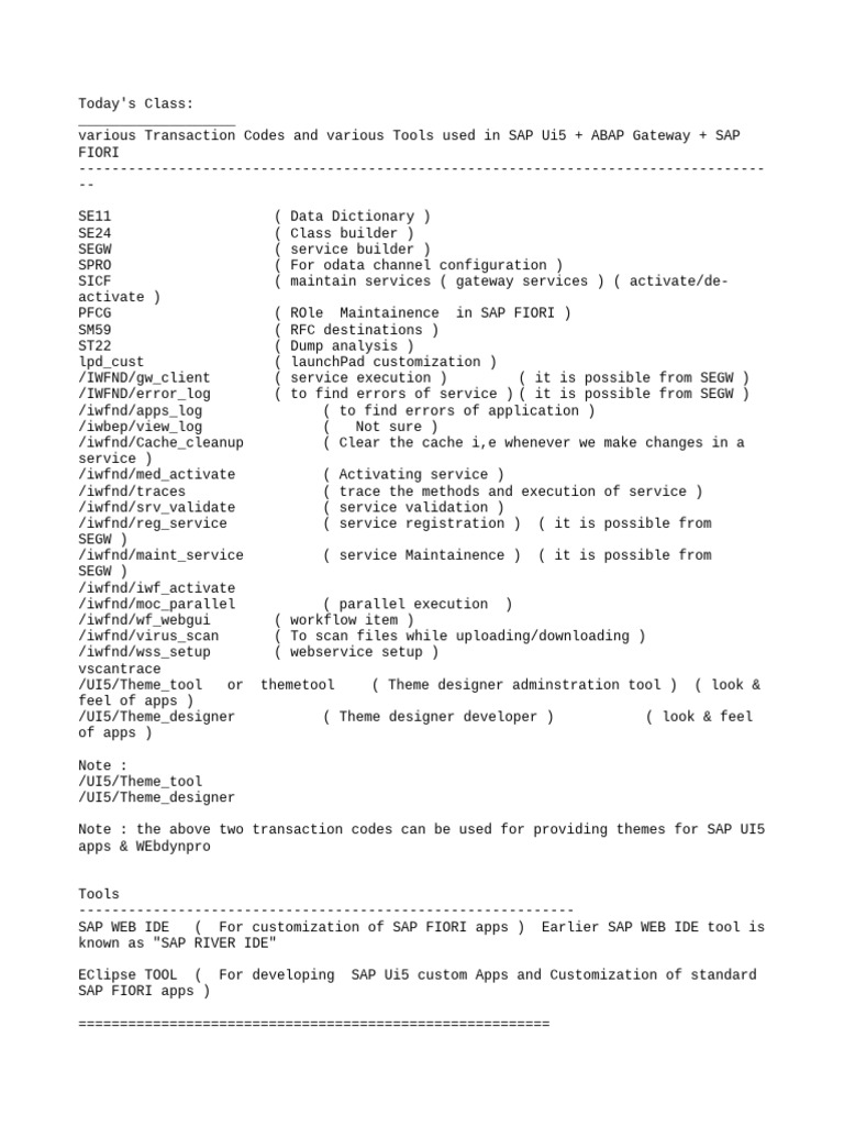 SAP UI5 and Fiori Training Overview | PDF | Integrated Development ...
