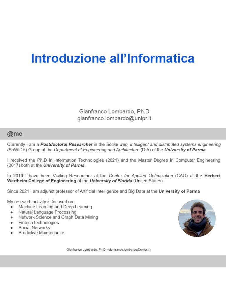 INF-LOG - Lez 1 | PDF