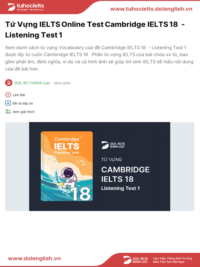 CAM 18 - Listening Test 1 | PDF