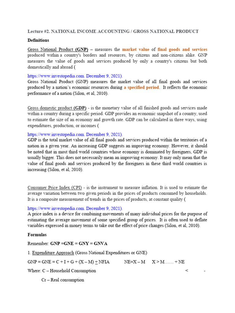 Lecture 2 | PDF | Gross Domestic Product | Economies