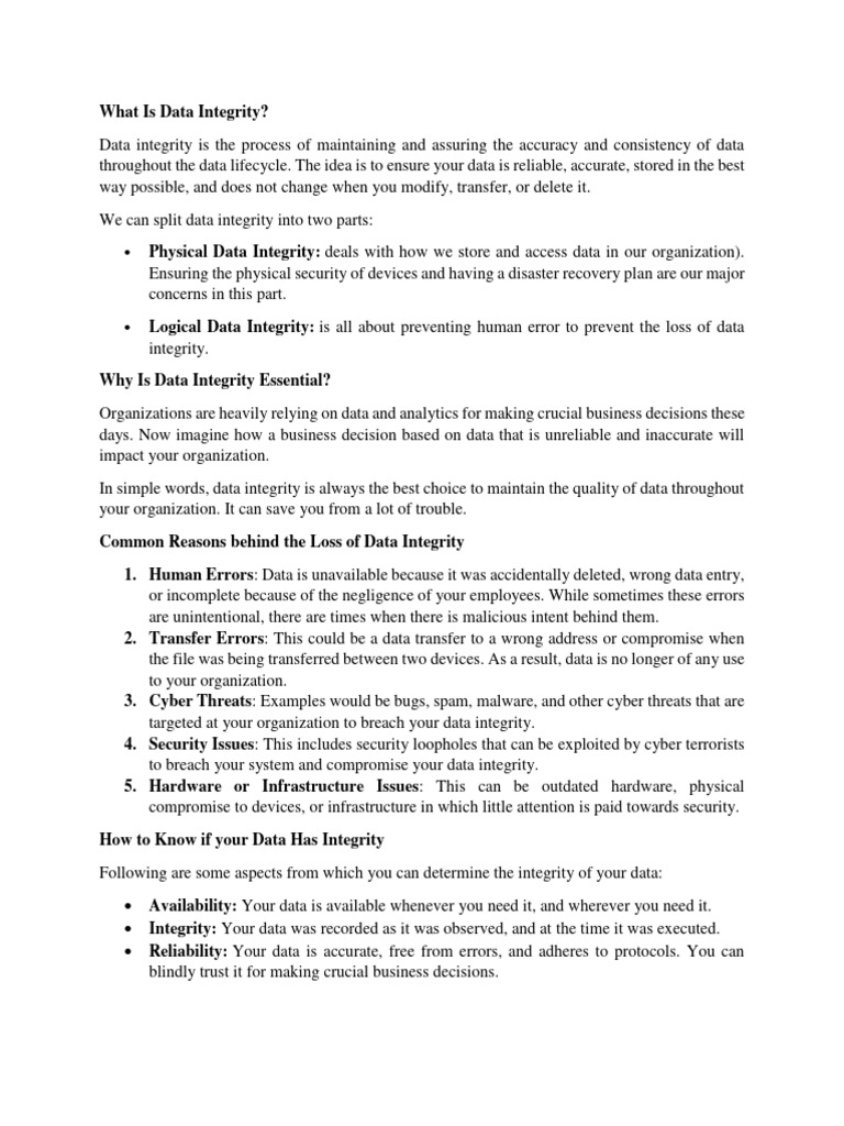Maintaining Data Integrity | PDF | Security | Computer Security
