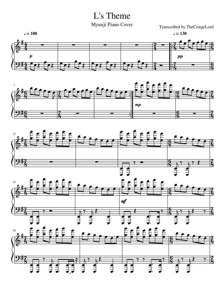 Death Note - L - S Theme | PDF