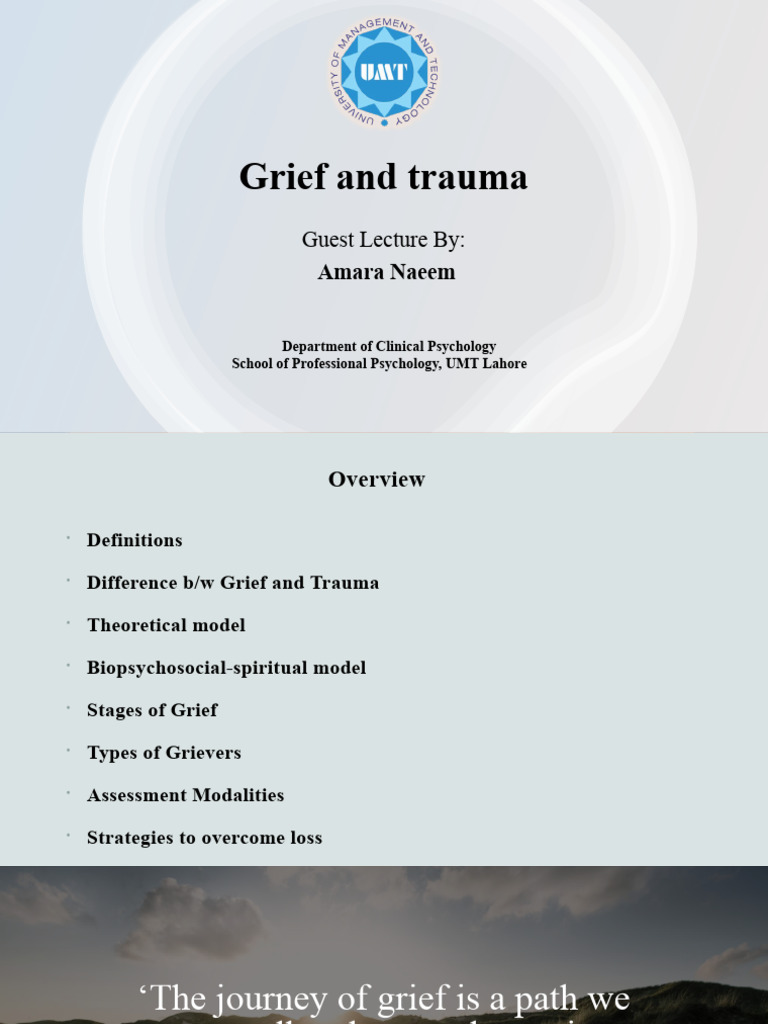 Grief and Trauma | PDF | Grief | Attachment Theory