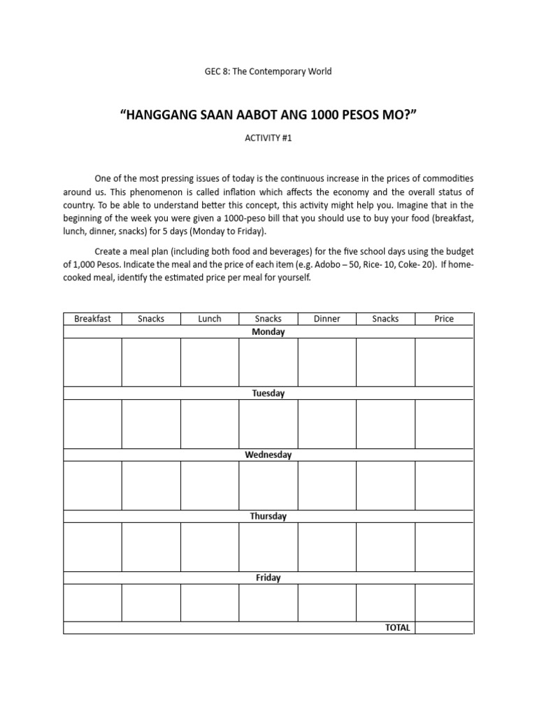 GEC 8 Activity 1 | PDF