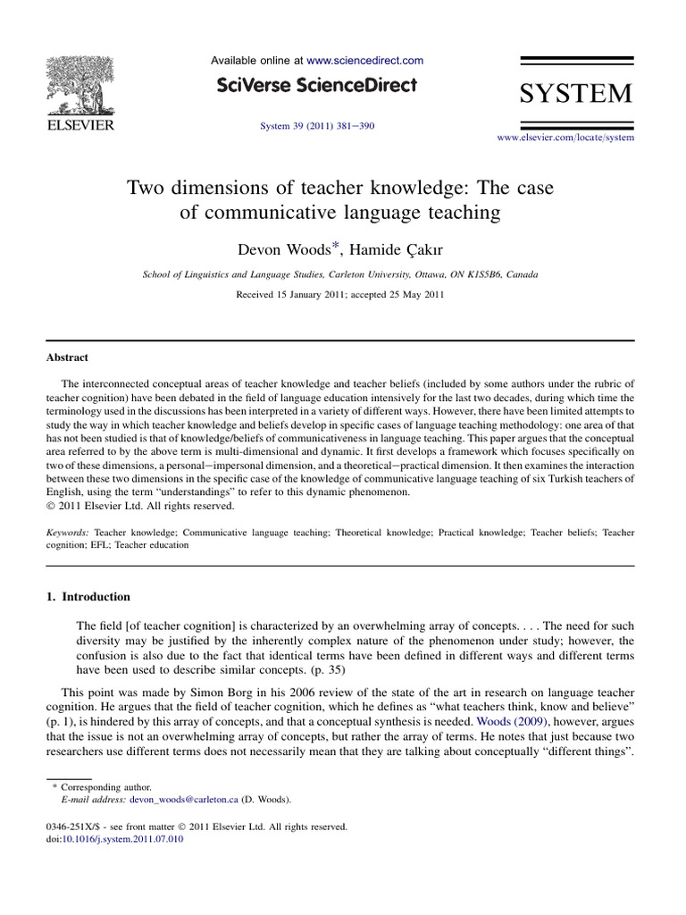 Teacher Knowledge in Language Teaching | PDF | Knowledge | Concept