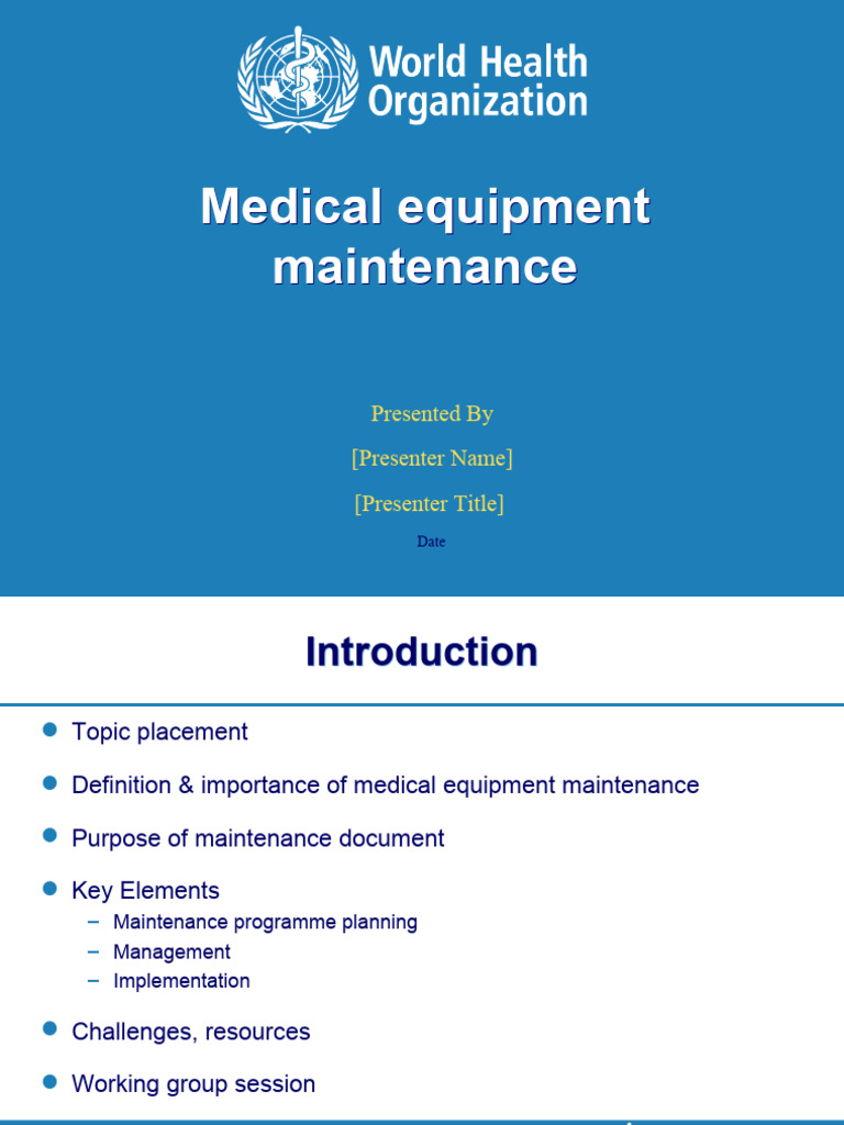 Medical Equipment Maintenance | PDF | Medical Device | Medicine