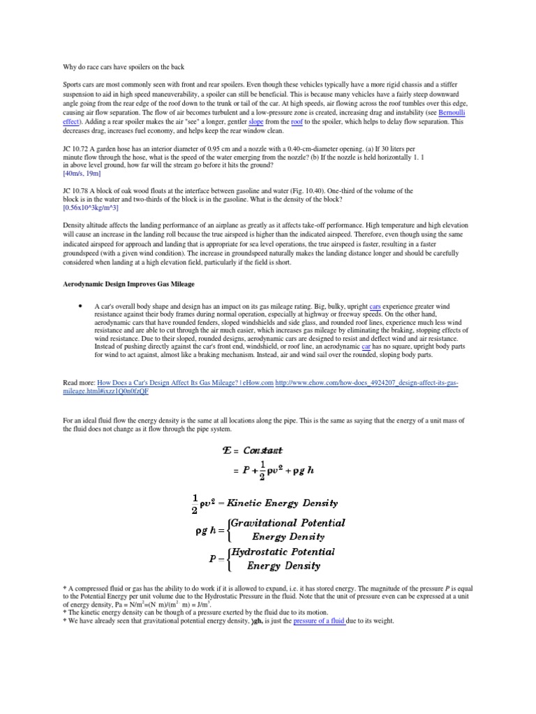 Why Do Race Cars Have Spoilers On The Back PDF Wound Aerodynamics