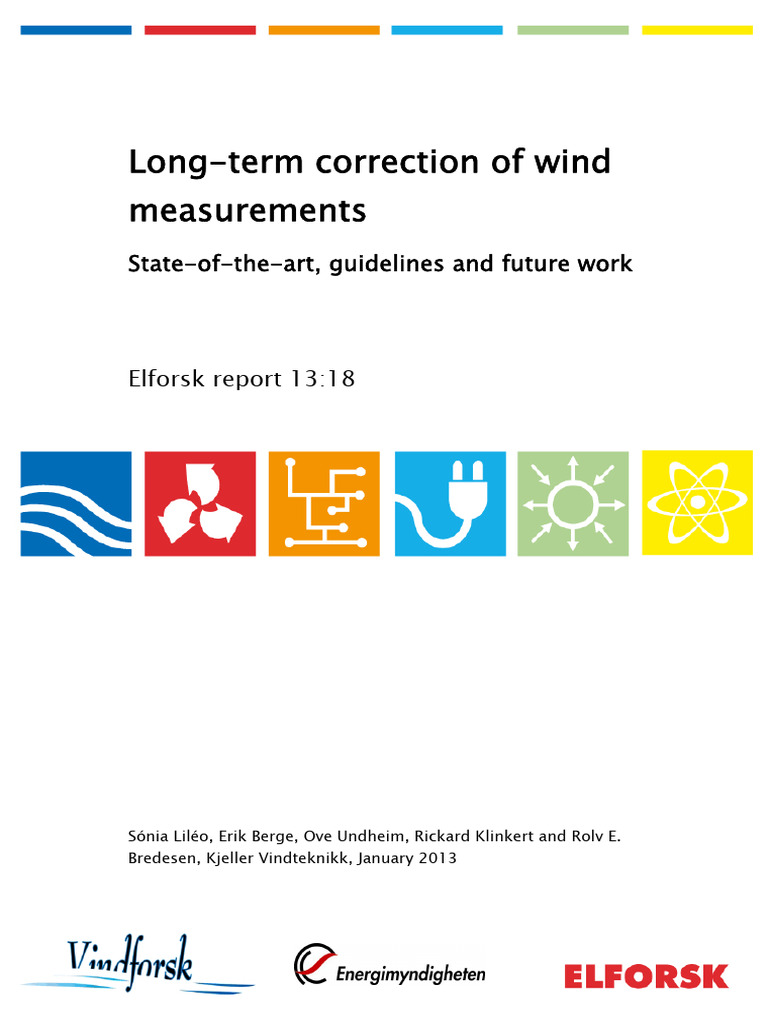 Long Term Correction of Wind Measurements Elforskrapport | PDF | Earth ...