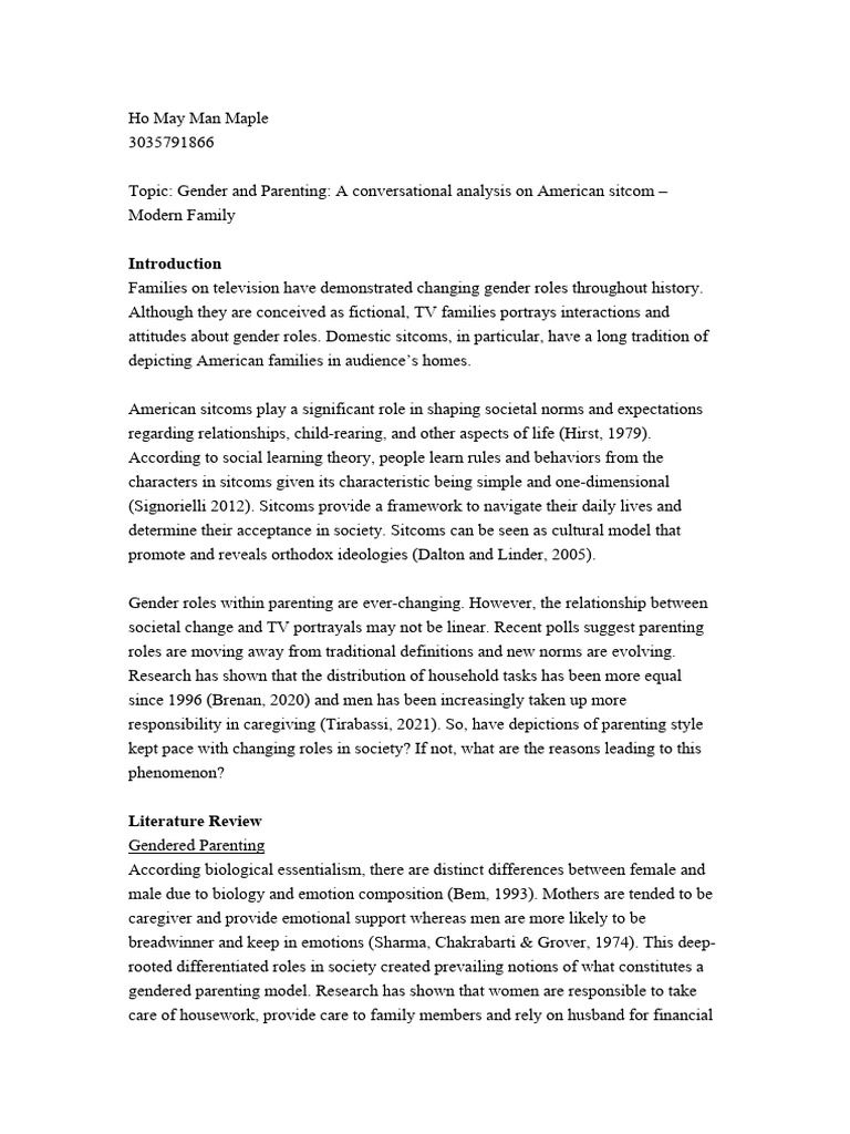 Data Analysis Proposal Pdf Gender Role Gender