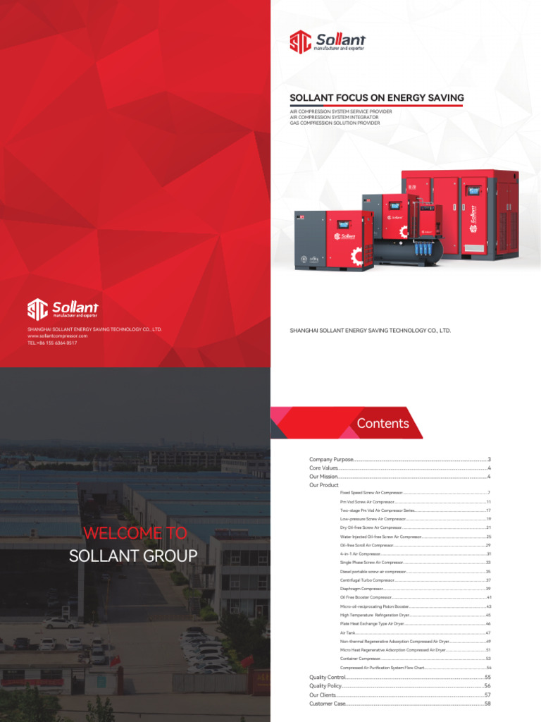 Sollant Air Compressor Manufacturer Manual | PDF | Electric Motor ...