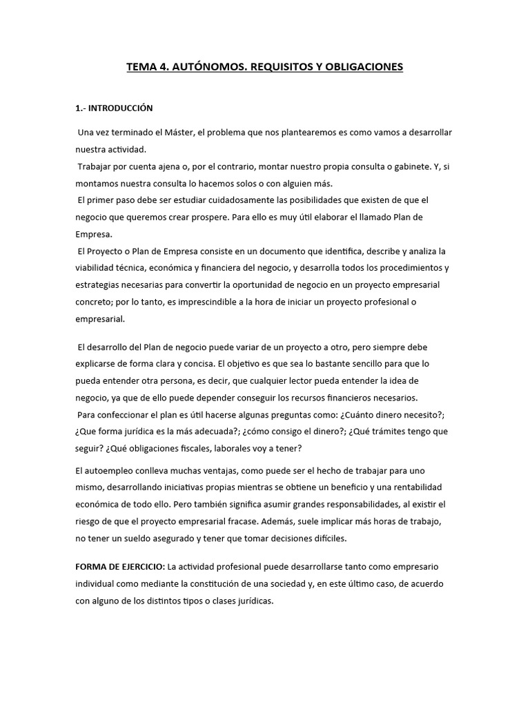 Autónomos: Requisitos y Obligaciones | PDF | Impuestos | Economias