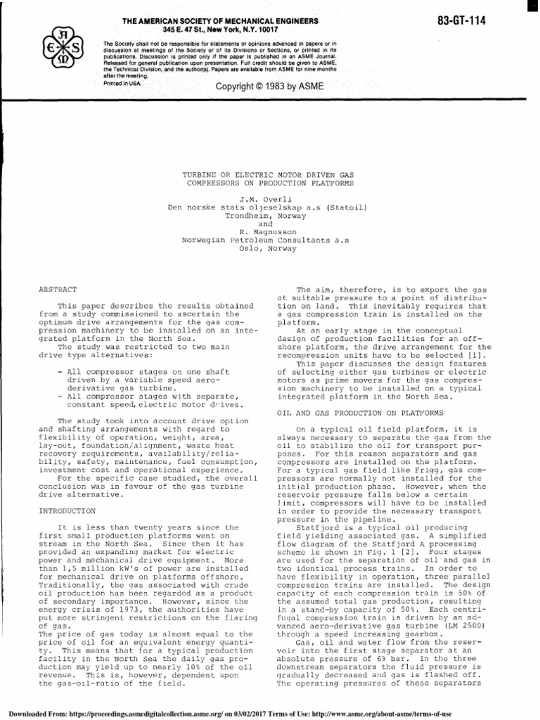 Asme Turbine Vs Engine Driven Compressor Pdf Gas Turbine Engines