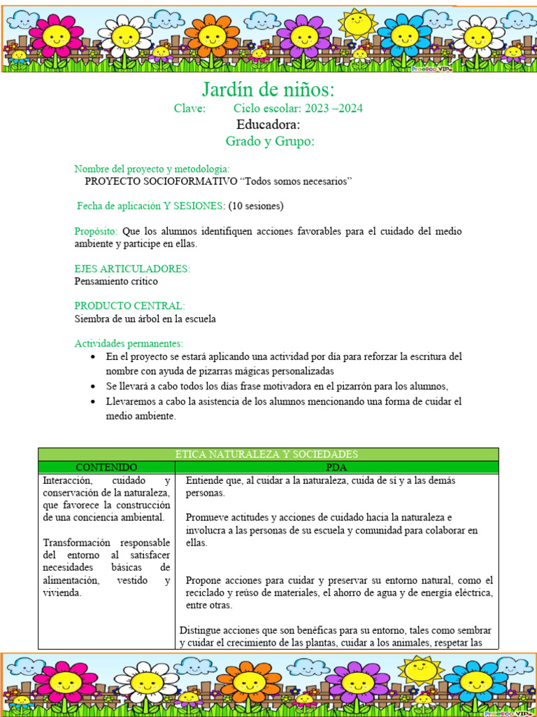 Proyecto Infantil: Cuidado del Medio Ambiente | PDF | Reciclaje | Residuos
