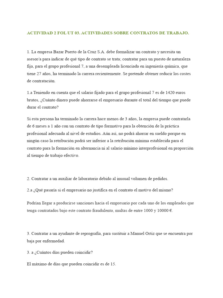 Actividad 2 Fol Ut 03 | PDF | Salario | Business