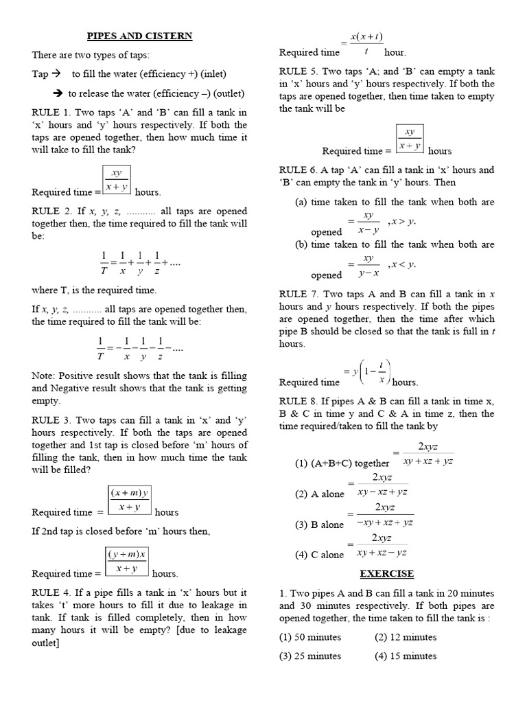 Pipes And Cistern Pdf Hydraulic Engineering Water Supply