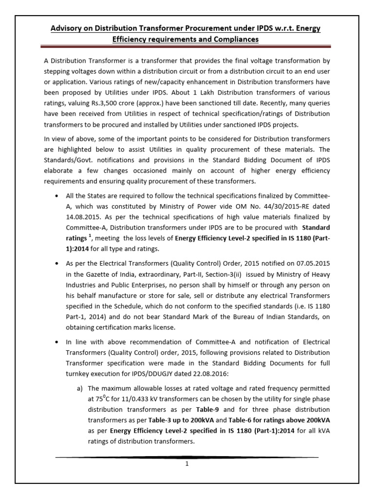 BIS Compliance for IPDS Transformers | PDF | Transformer | Physical ...