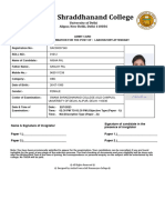 Swami Shraddhanand College Nisha Admit Card