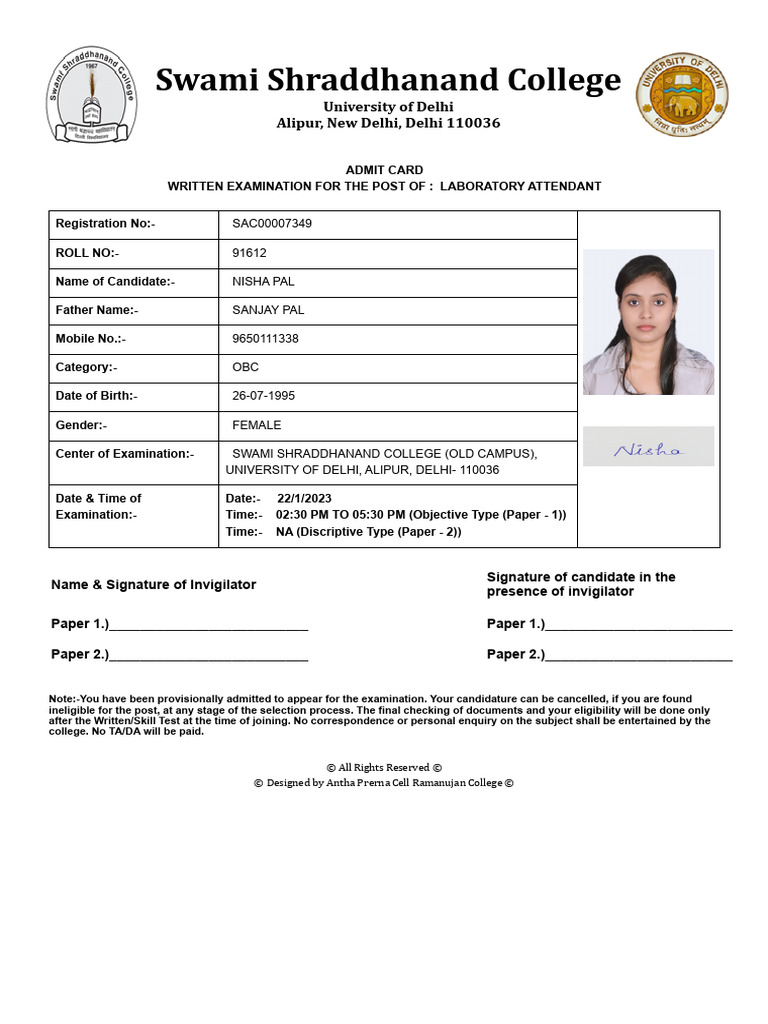 swami-shraddhanand-college-nisha-admit-card-pdf
