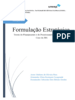 Formulação Estratégica: Teoria Do Planejamento e Do Posicionamento e Um Estudo de Caso Da JBS