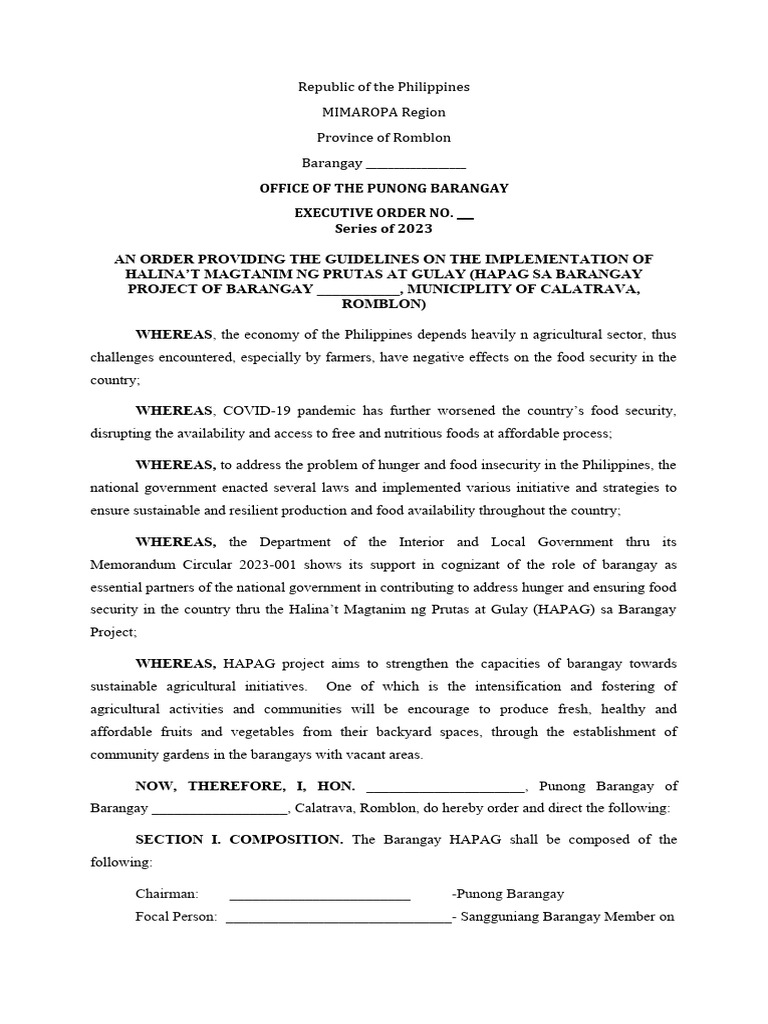 Eo Hapag | Download Free PDF | Food Security | Agriculture