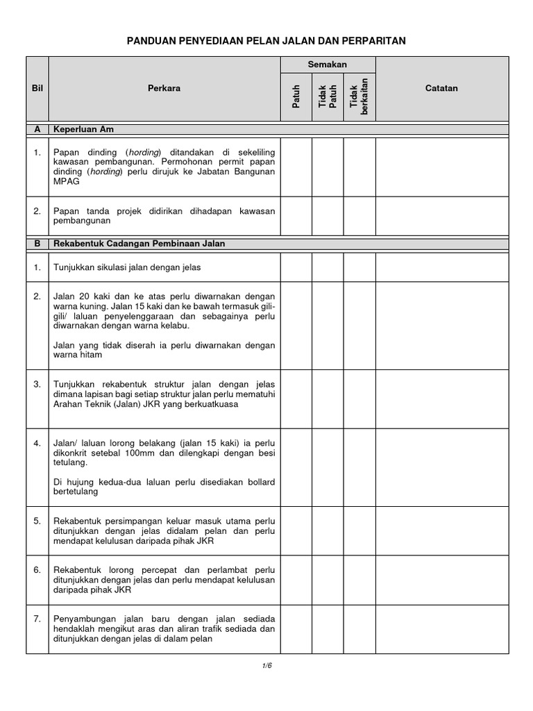 Panduan Pelan Jalan dan Perparitan | PDF