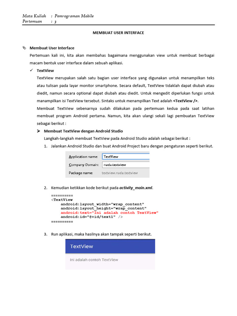 Panduan Membuat UI di Android Studio | PDF | Komputer