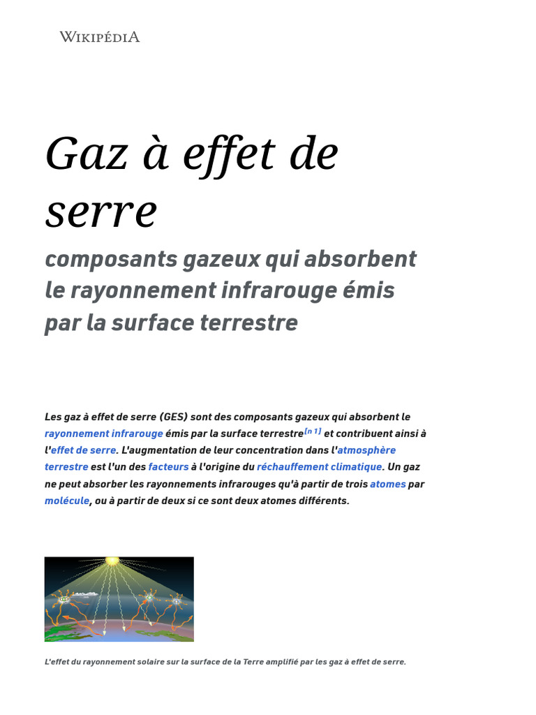 Gaz à effet de serre et réchauffement climatique | PDF | Gaz à effet de ...