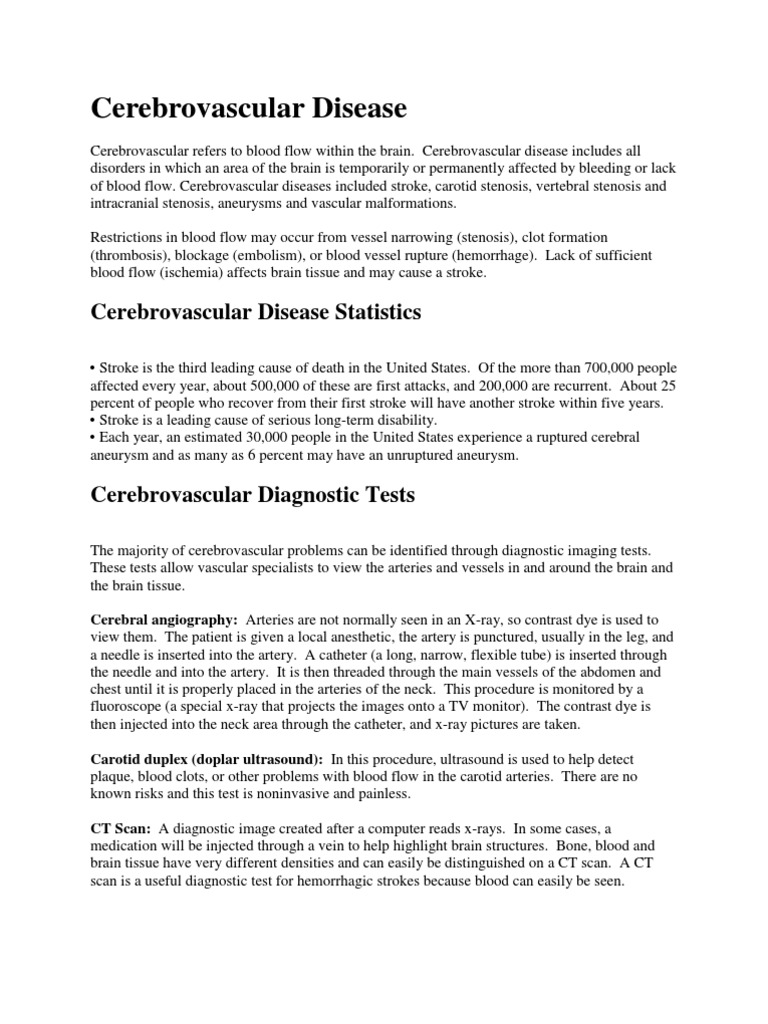 Understanding Cerebrovascular Disease | PDF | Stroke | Human Brain