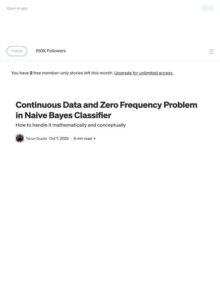 Lecture - 4.2 - Continuous Data and Zero Frequency Problem in Naive ...