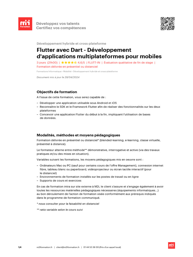 Formation avancée Flutter et Dart | PDF | Logiciel multiplateforme ...