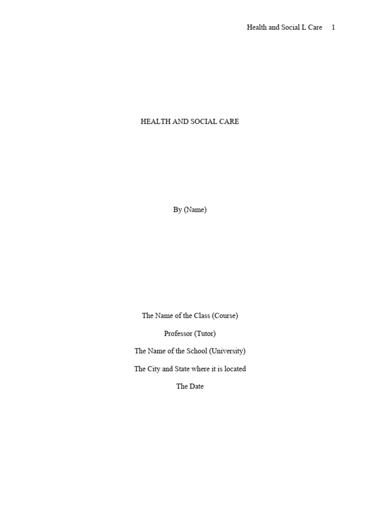 Health and Social Care | PDF | Social Work | Health Care