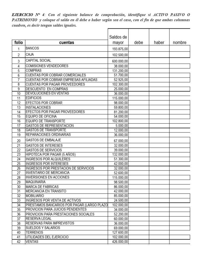 Ejercicios de Contabilidad Básica | PDF | Contabilidad | Bancos