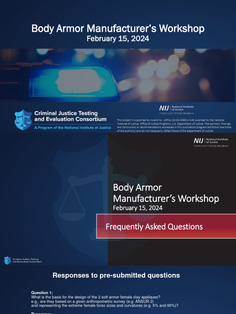 Body Armor Workshop Insights | PDF | Specification (Technical Standard ...