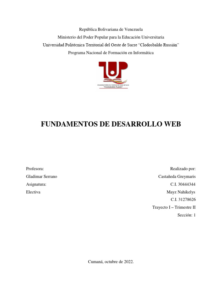 Fundamentos de Desarrollo Web | PDF | Red mundial | Internet y web