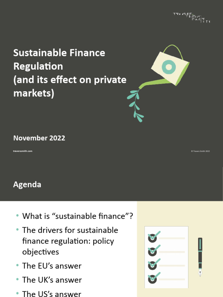 Sustainable Finance Regulation Masterclass November 2022 Pdf Risk