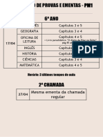 Ementa PM1 6º Ano