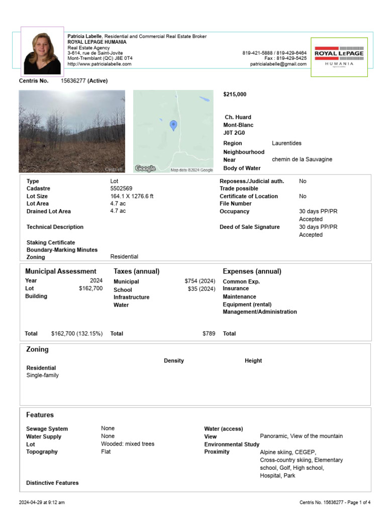 Mont Blanc Chemin Huard en PDF Real Estate