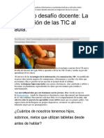 El Nuevo Desafío Docente, La Integración de Las TIC Al Aula