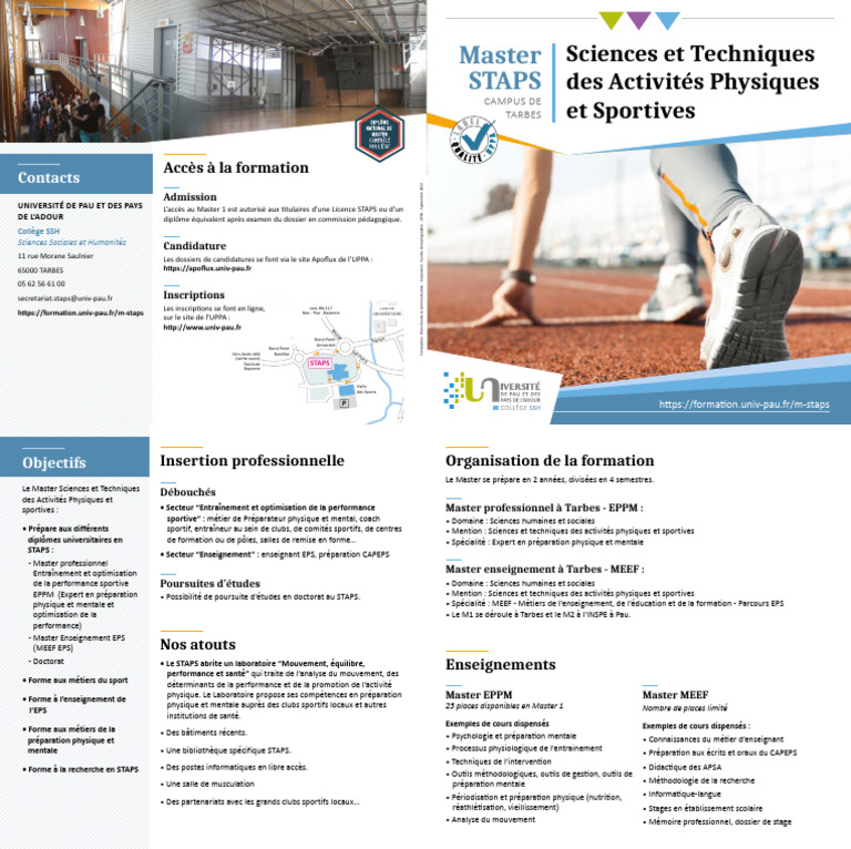 Master STAPS à Tarbes : Inscriptions et Débouchés | PDF