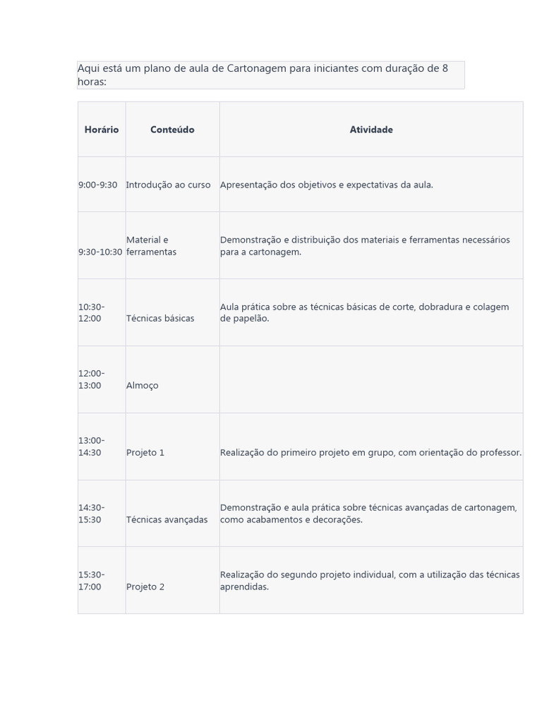 Plano de Aula Iniciantes ChatGPT | PDF | Carreira e Crescimento | Casa ...