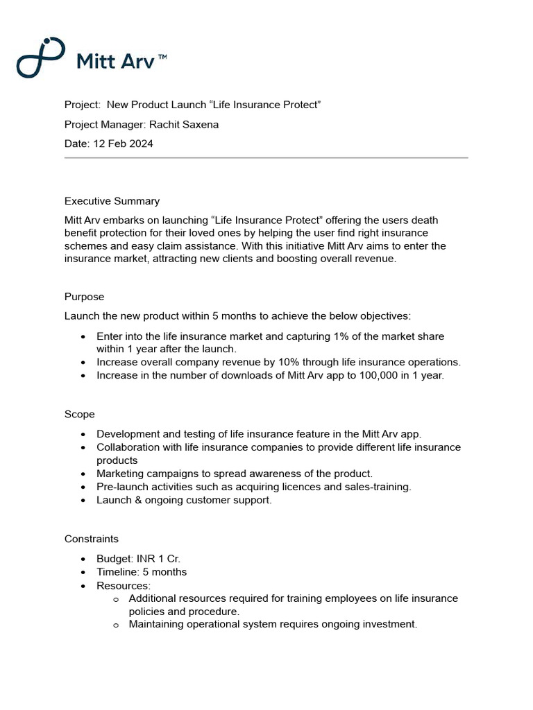 Project Management Internship Assignment Attachment 1 of 1 | PDF ...